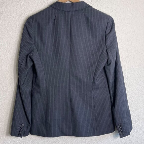 J. Crew Women Super 120  Wool Grey Pin Strip Jacket Blazer Size 6 - Picture 10 of 12